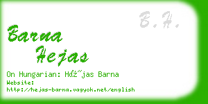 barna hejas business card